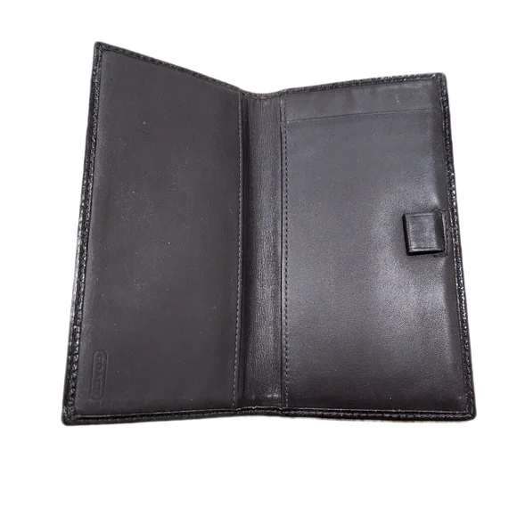 VINTAGE COACH Signature CHECKBOOK COVER, BROWN/TAN, Womens - Picture 4 of 7